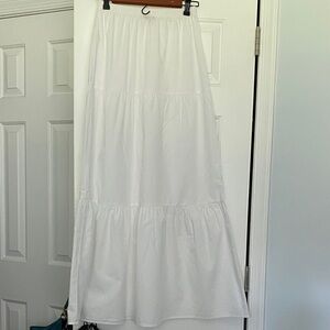 Gianni Bini White Tiered Maxi Skirt Casual Resort Wear